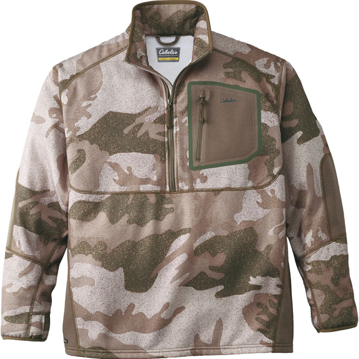 Men's Merino Wool Hunting Pullover with Waterproof 1/2 Zip - Camouflage