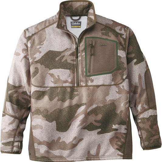 Men's Merino Wool Hunting Pullover with Waterproof 1/2 Zip - Camouflage