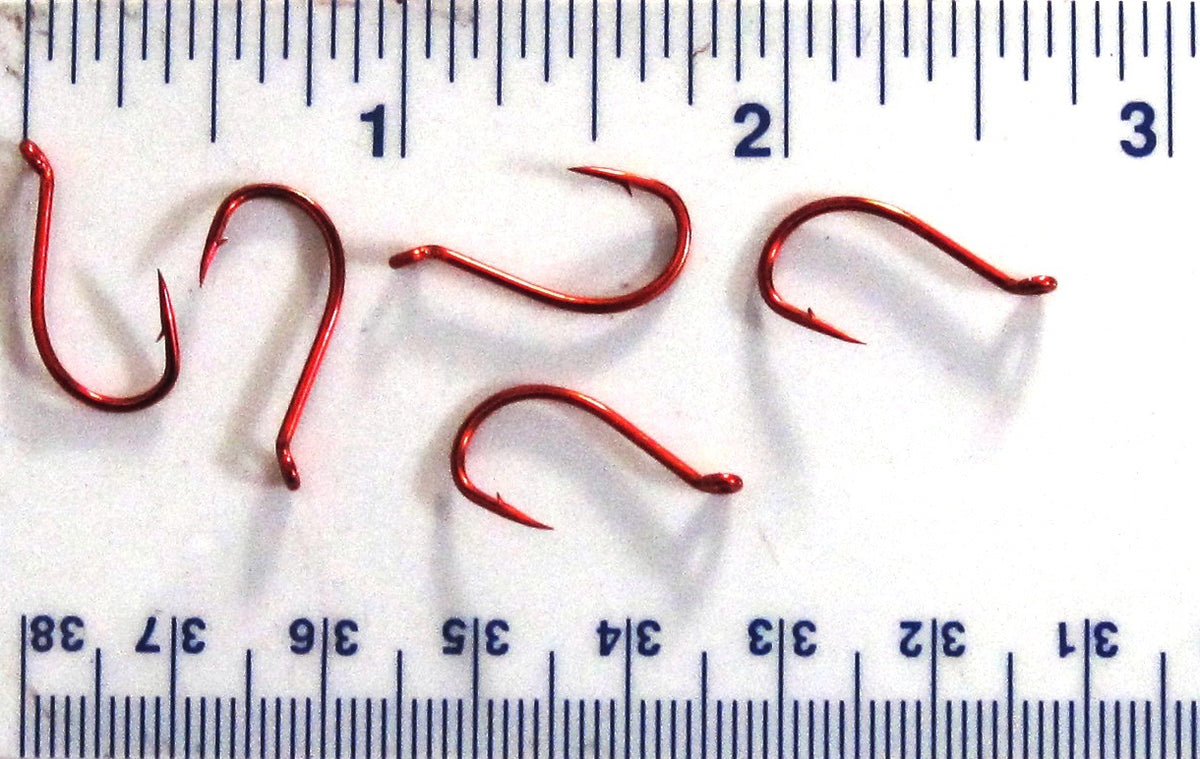 Red Octopus Fishing Hooks Size 4 - 100 High-Quality Sharp Tackle