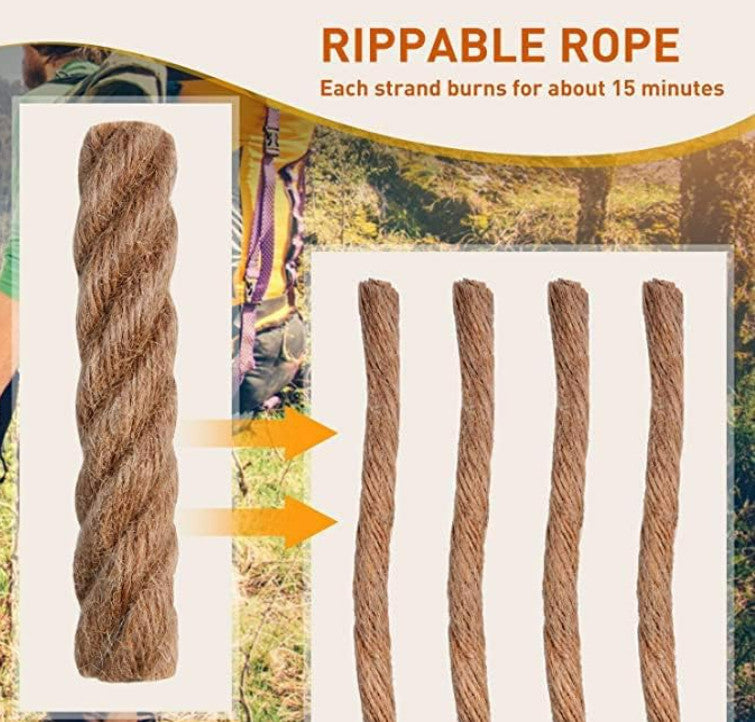 Waterproof Camping Matches & Wax Rope Fire Starter Kit