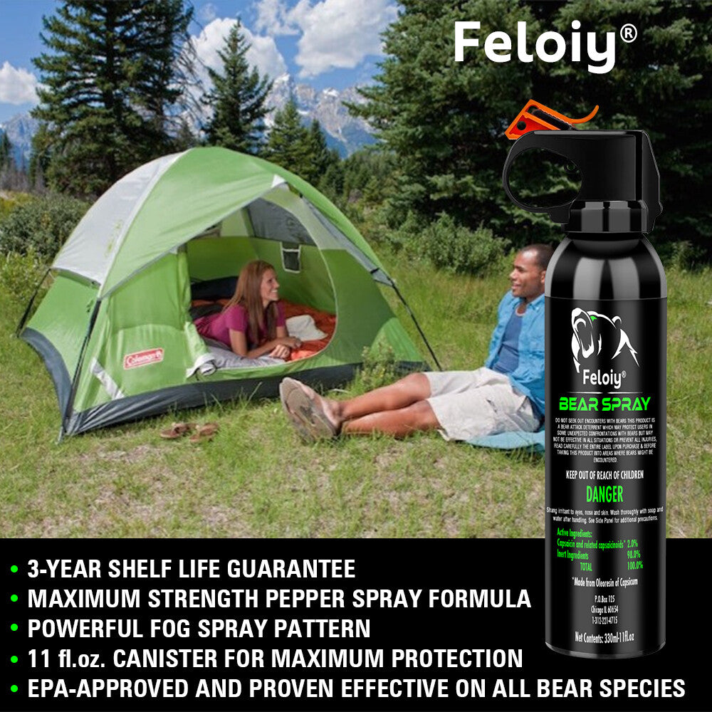 30 Ft Bear Deterrent Spray 11oz with Glow Safety Wedge for Camping & Hiking
