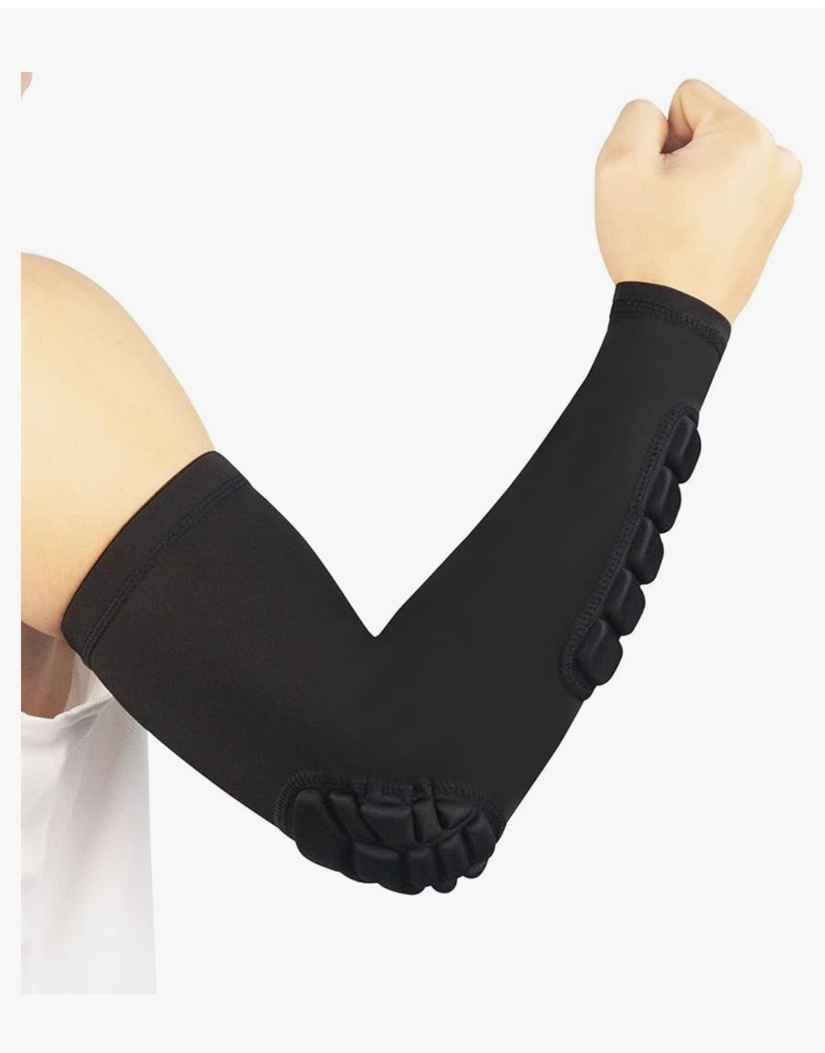 Hobrave Padded Elbow & Forearm Sleeves 2 Pack for Impact Protection - XL Black