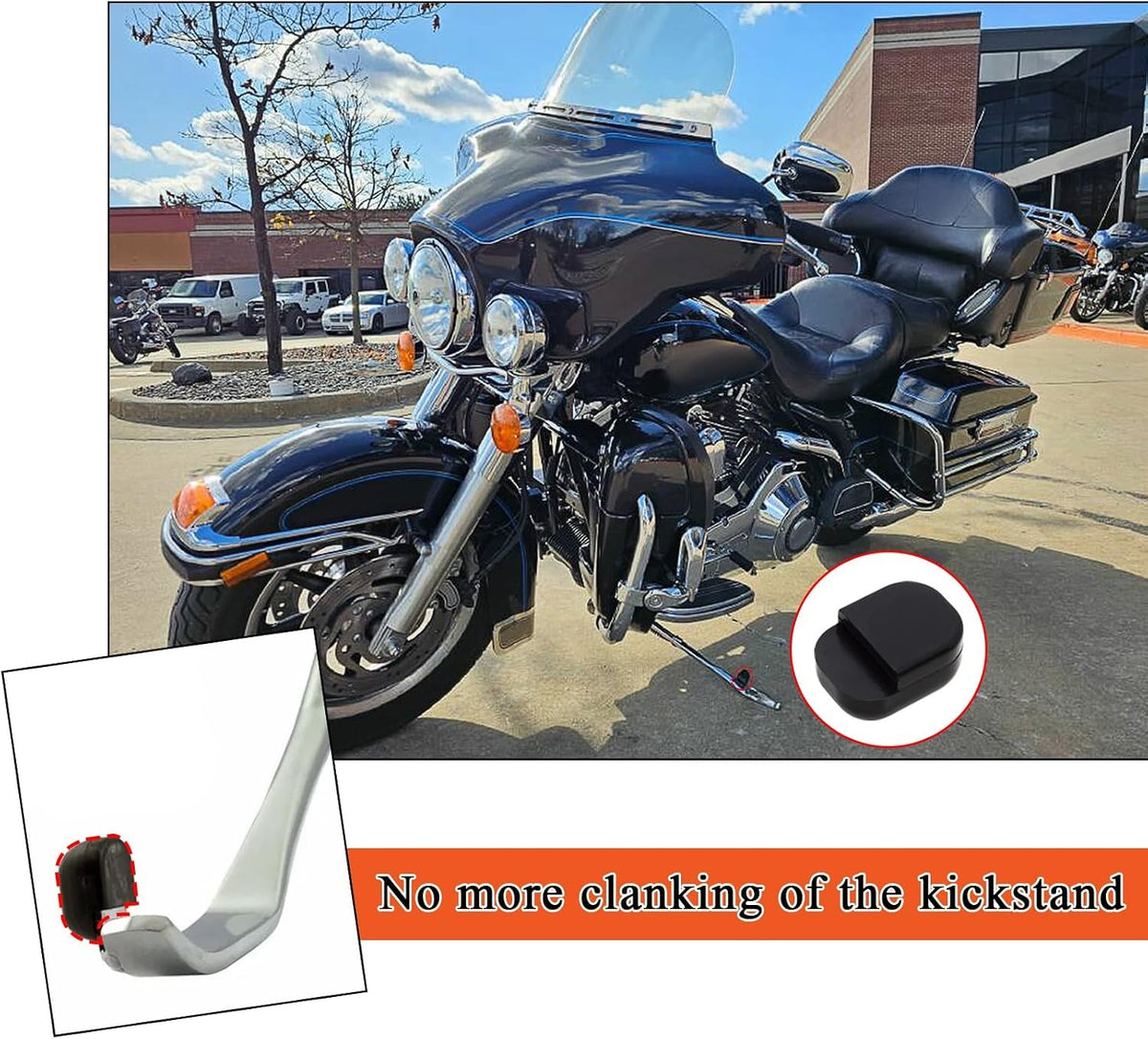 Kickstand Rubber Bumper Pad for Harley Touring & Road King Motorcycles