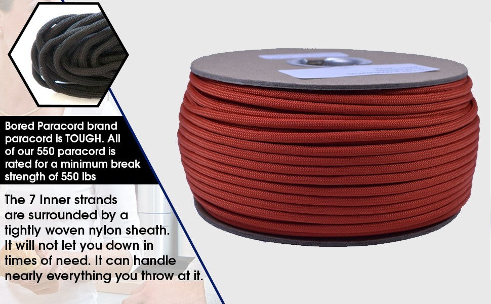 550 Paracord 50 Feet - USA Made Tactical Cord for Camping & Crafting
