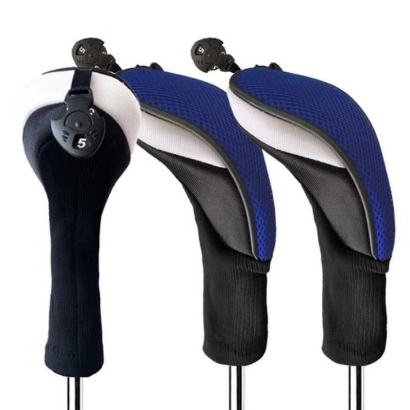 Golf Club Head Covers Set Woods Hybrids 3 Pack with Interchangeable Number Tags