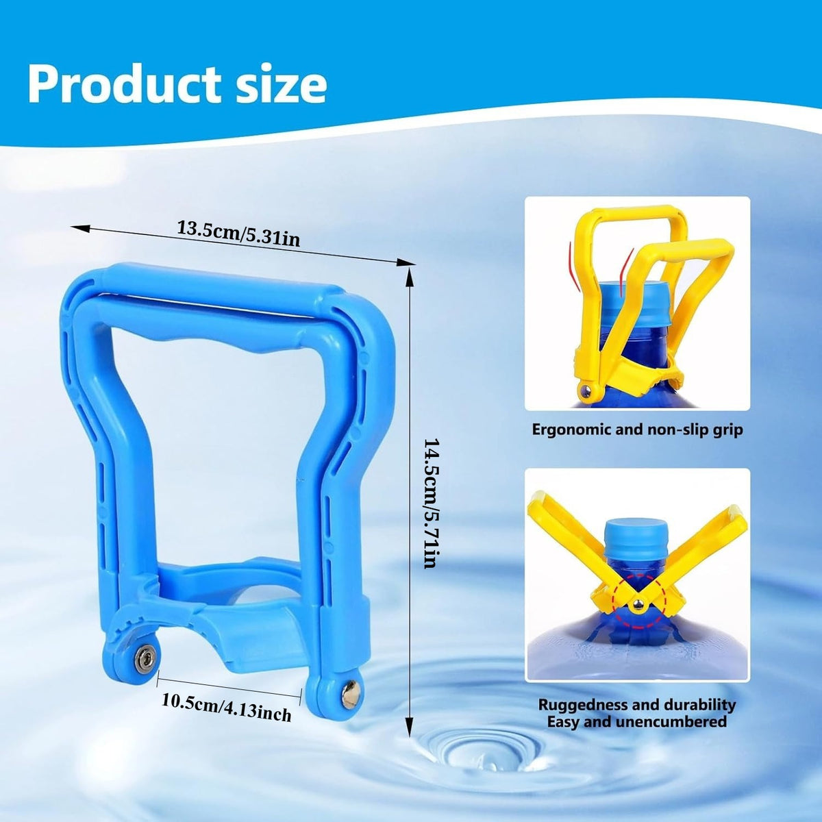 Heavy Duty Water Bottle Handle Set for 5 Gallon Buckets - Dual-Mode, 4 Pack