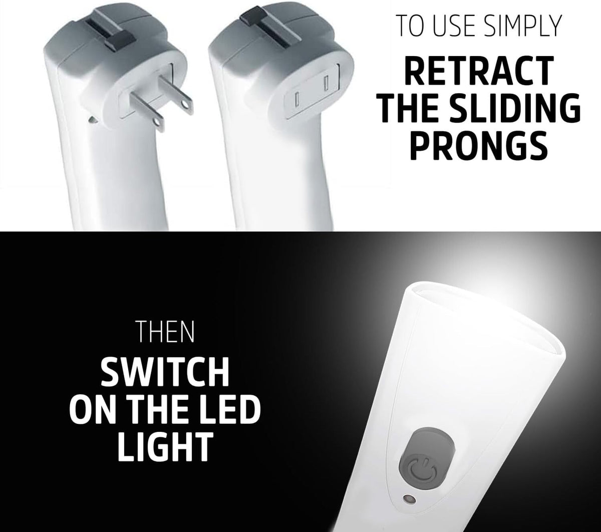 Rechargeable LED Emergency Flashlight Wall Plug-In Light for Power Outages
