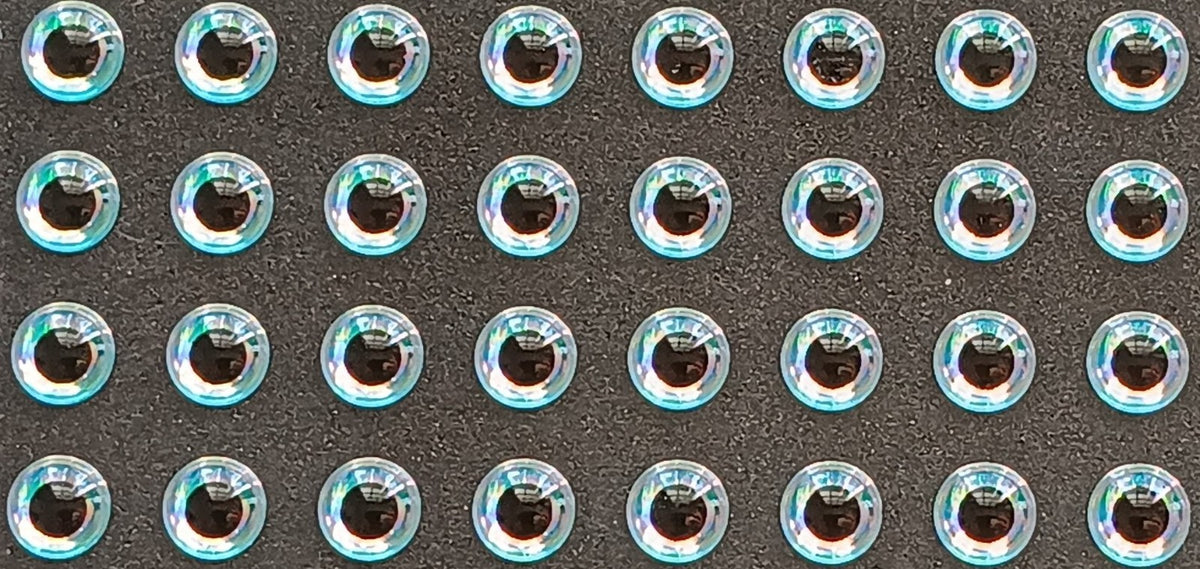 Fish Eyes 5mm - Soft Holographic Lure Eyes for Fly Tying & Crafts, 120 Pack