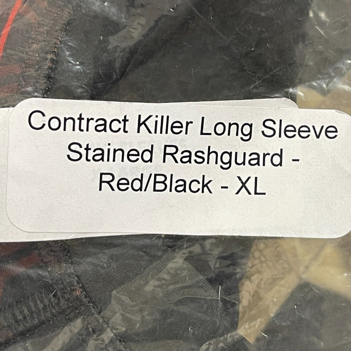 Contract Killer Long Sleeve Stained Rash Guard - Red & Black, X-Large