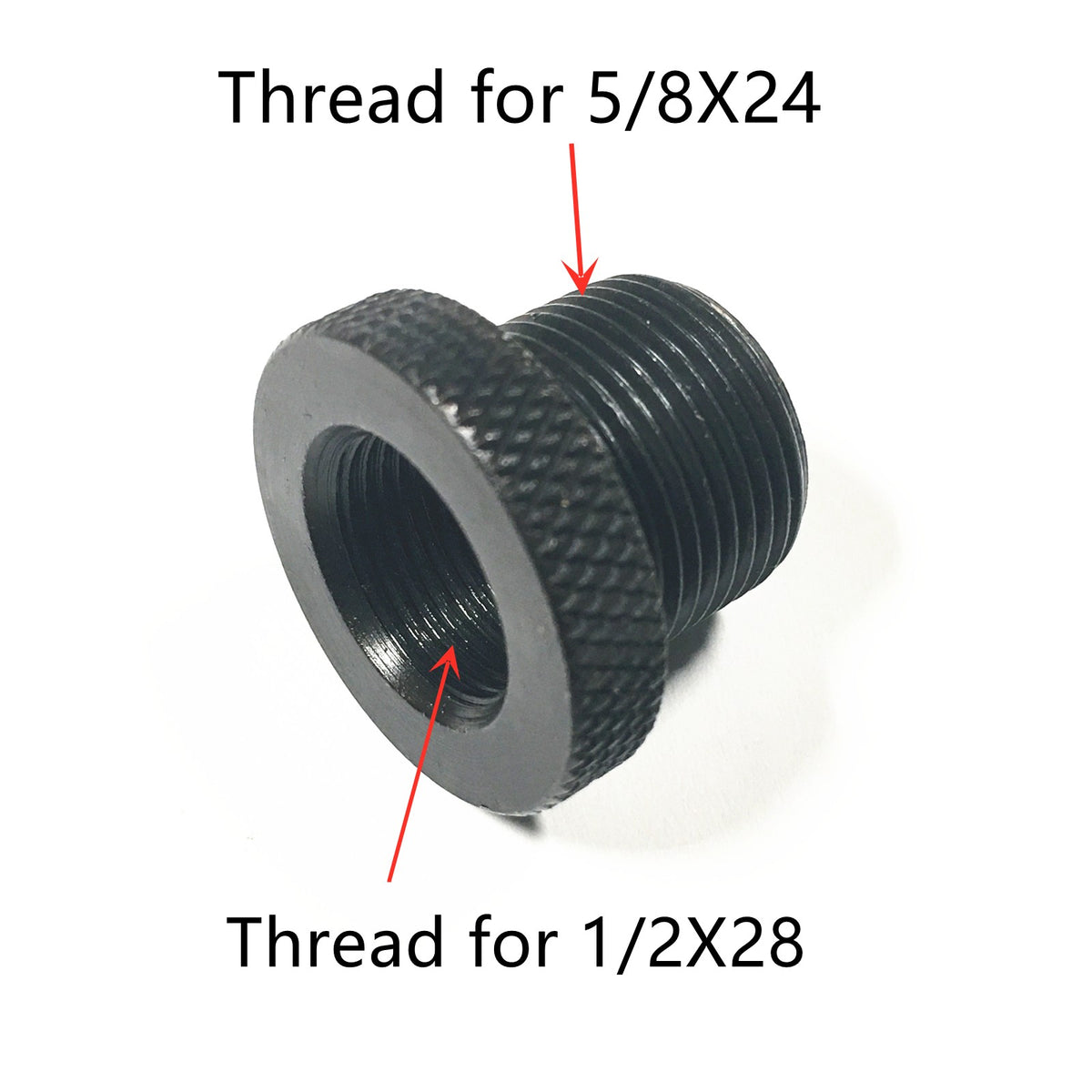 Thread Adapter Set 1/2x28 to 5/8x24 with Crush Washer - Steel or Aluminum, USA Made