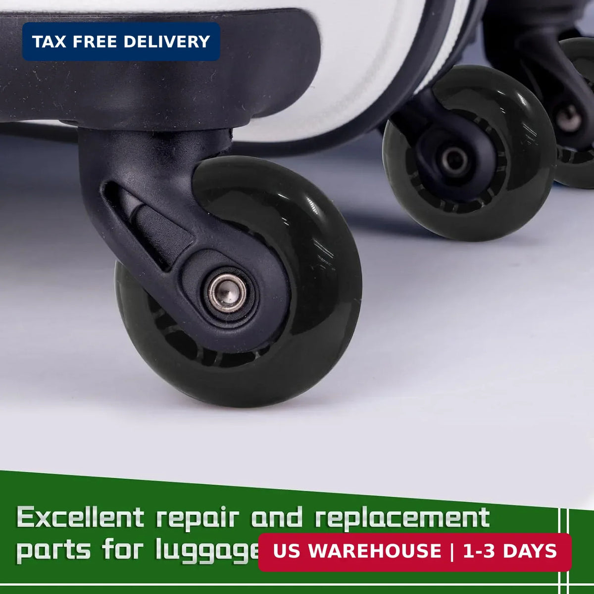 2 Pack Luggage Replacement Wheels 64mm Rubber Suitcase Casters Set