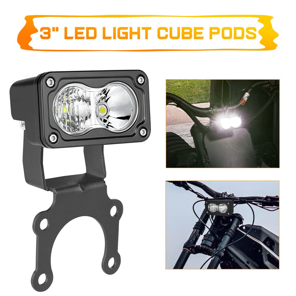 12-24V LED Headlight for Ebike and Motorcycle - 1500-2000LM, Waterproof, Adjustable Bracket
