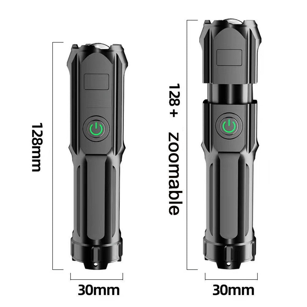 Rechargeable 2000 Lumens LED Tactical Flashlight with Zoom & USB Charging