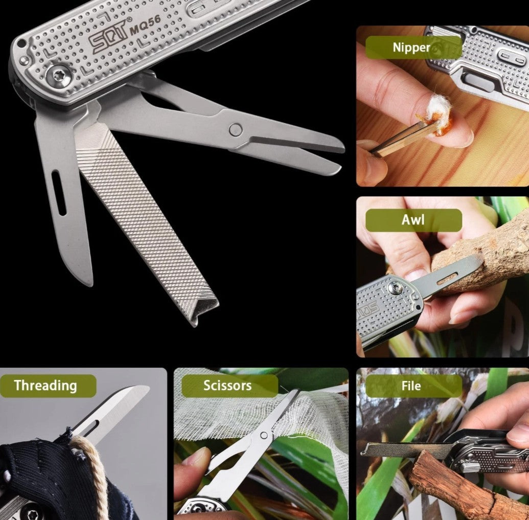 13-in-1 Multitool Knife with Glass Breaker and Safety Lock - Survival & Camping Gear