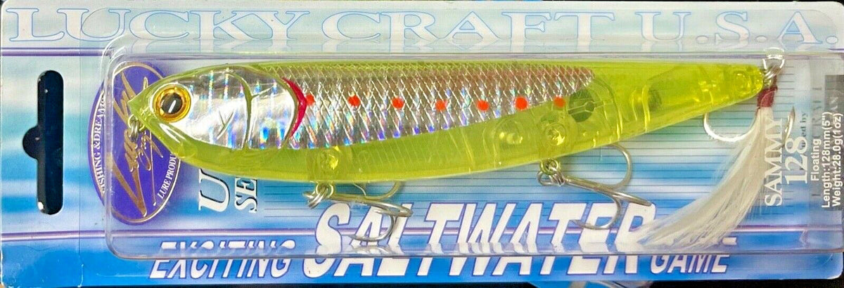 Saltwater Fishing Lure 128 Topwater Bait for Inshore Species - Ghost Yellow Sardine