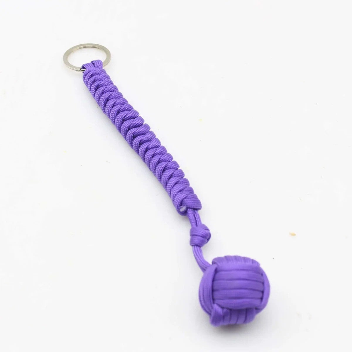 Paracord Monkey Fist Keychain Outdoor Survival Accessory with Steel Ball