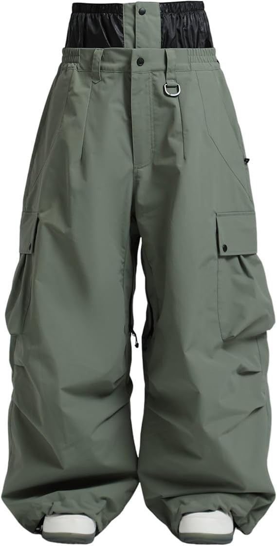 Loose Snowboard Ski Pants Waterproof Windproof Warm Sports Pants for Men Women