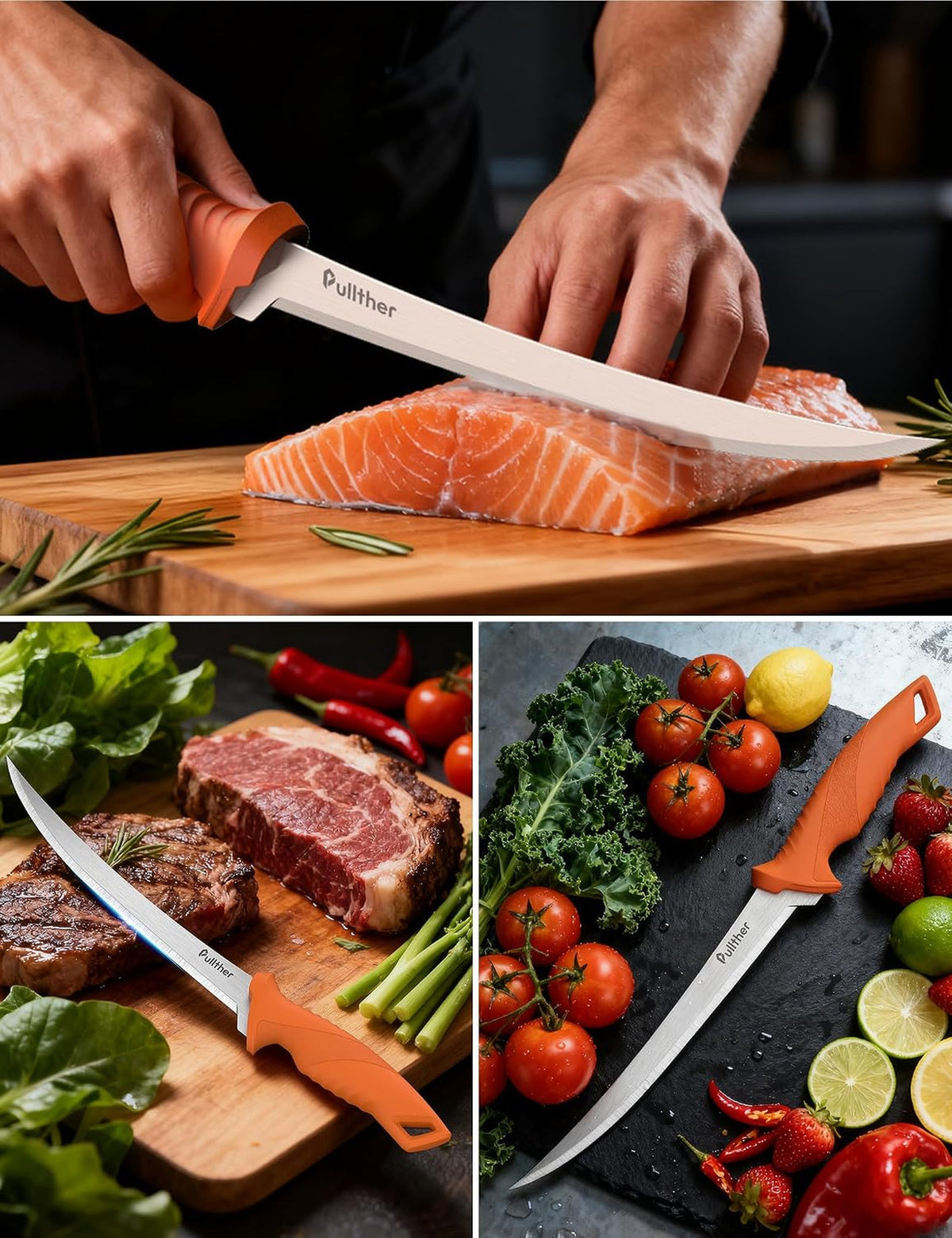 9 Inch Flexible Stainless Steel Fillet Knife for Fish Fishing