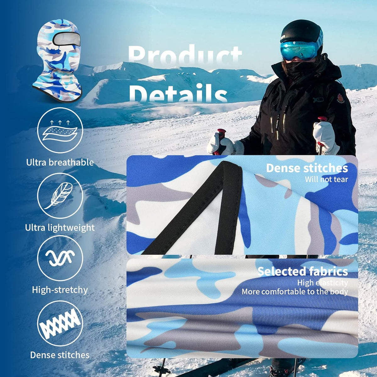 Balaclava Ski Mask for Cold Weather - Multifunctional Windproof Face Cover