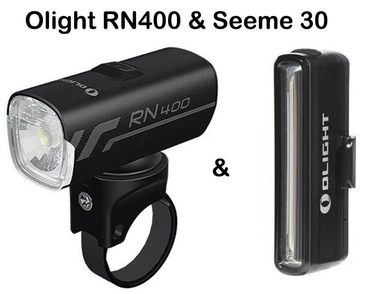 Rechargeable Bike Headlight & Tail Light Set - Waterproof, 400 Lumens