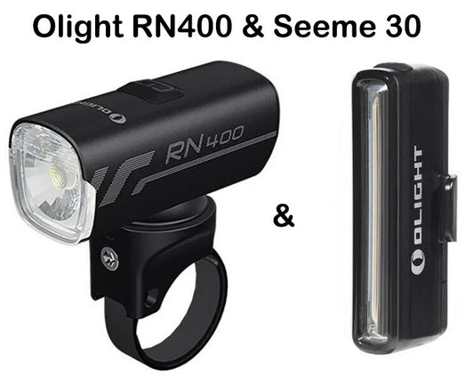 Rechargeable Bike Headlight & Tail Light Set - Waterproof, 400 Lumens