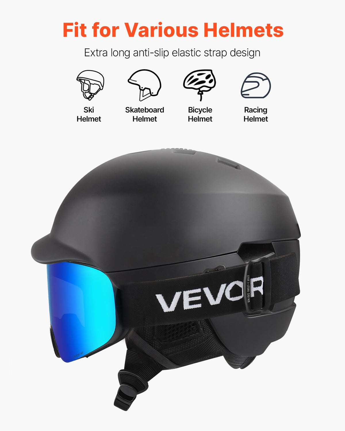 Magnet Cylindrical Ski Goggles Dark Blue Revo Coating Snow Goggles