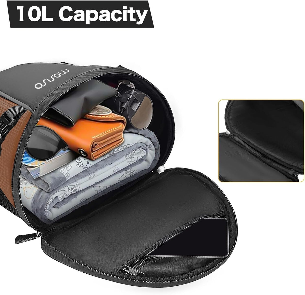 Waterproof Motorcycle Tail Bag 10L Rear Seat Storage Saddle Bag