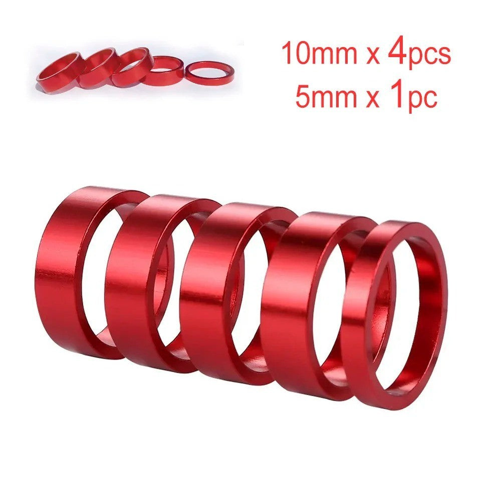 Aluminum Bicycle Handlebar Spacer Set 5/10mm for Mountain and Road Bikes