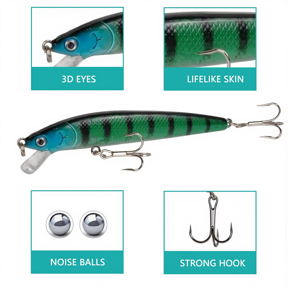 10Pcs Minnow Fishing Lures Set - Crankbaits & Jerkbaits for Bass & Saltwater