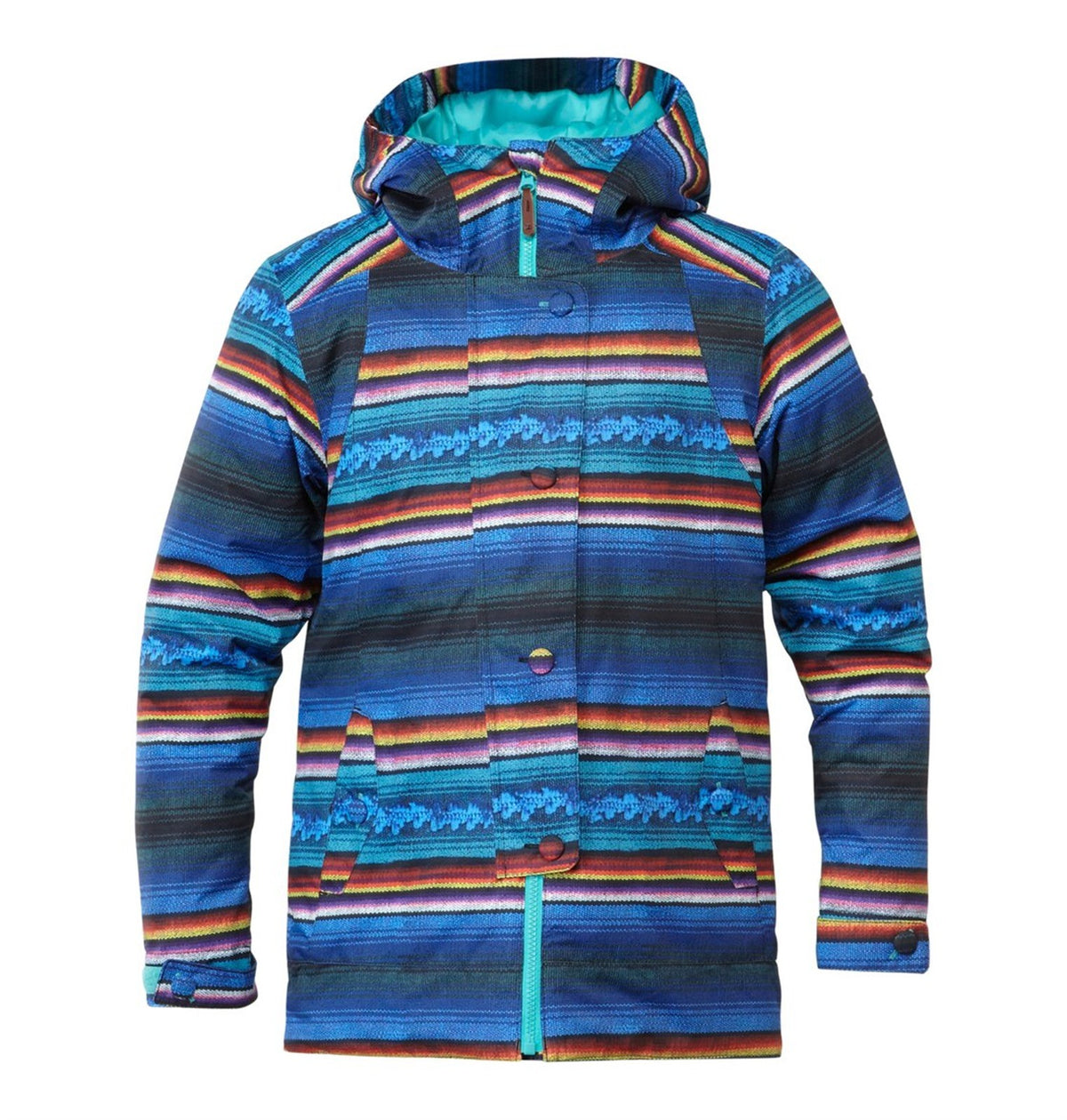 Youth Snowboard Jacket Insulated Waterproof Peruvian Stripes Medium