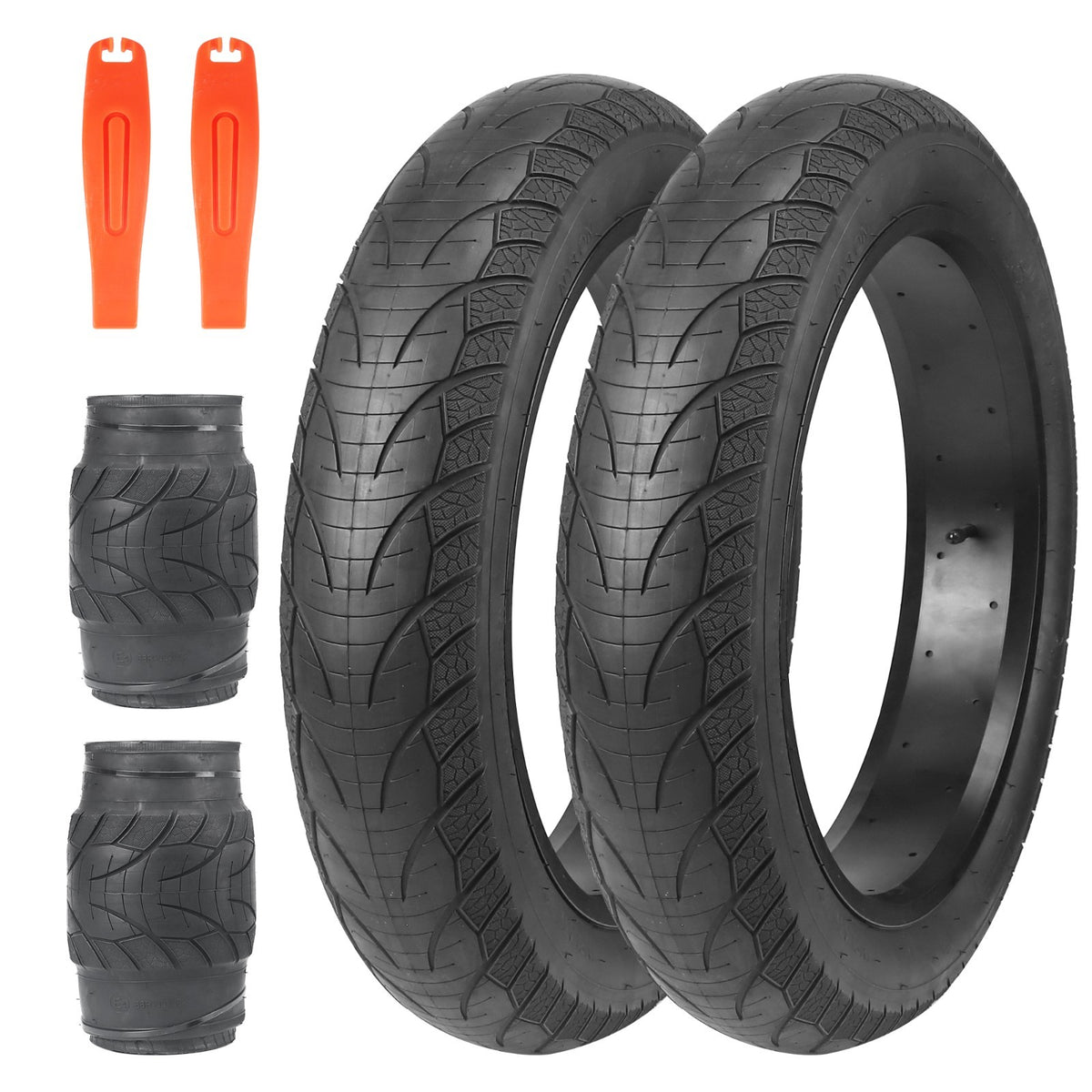 20x4.0 Fat Bike Tires - 2 Pack, Black, Durable E-Bike & Mountain Bike Tyres