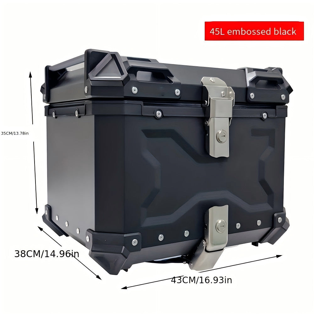 45L Aluminum Motorcycle Top Case Hard Luggage Box Waterproof Dustproof