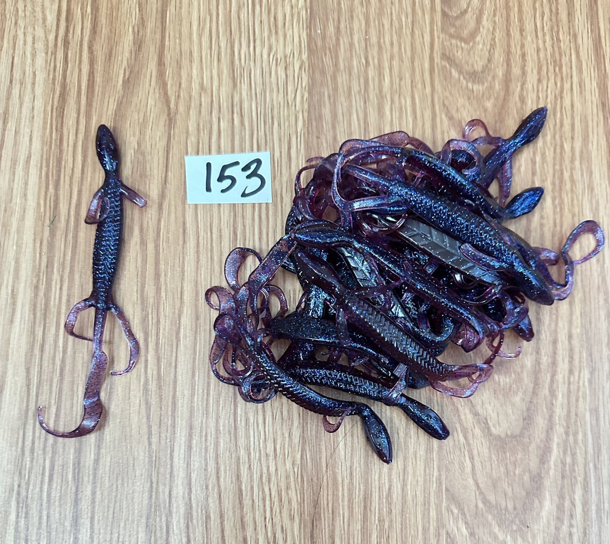 6-Inch Purple Glitter Soft Plastic Fishing Lizard Bait - Outdoors Tackle