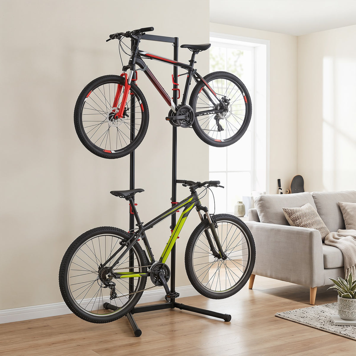 Adjustable Bike Storage Rack for Garage Indoor Bicycle Stand Space Saver