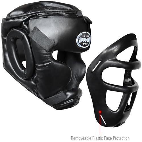 Boxing Headgear for MMA Kickboxing Training with Removable Front Bar