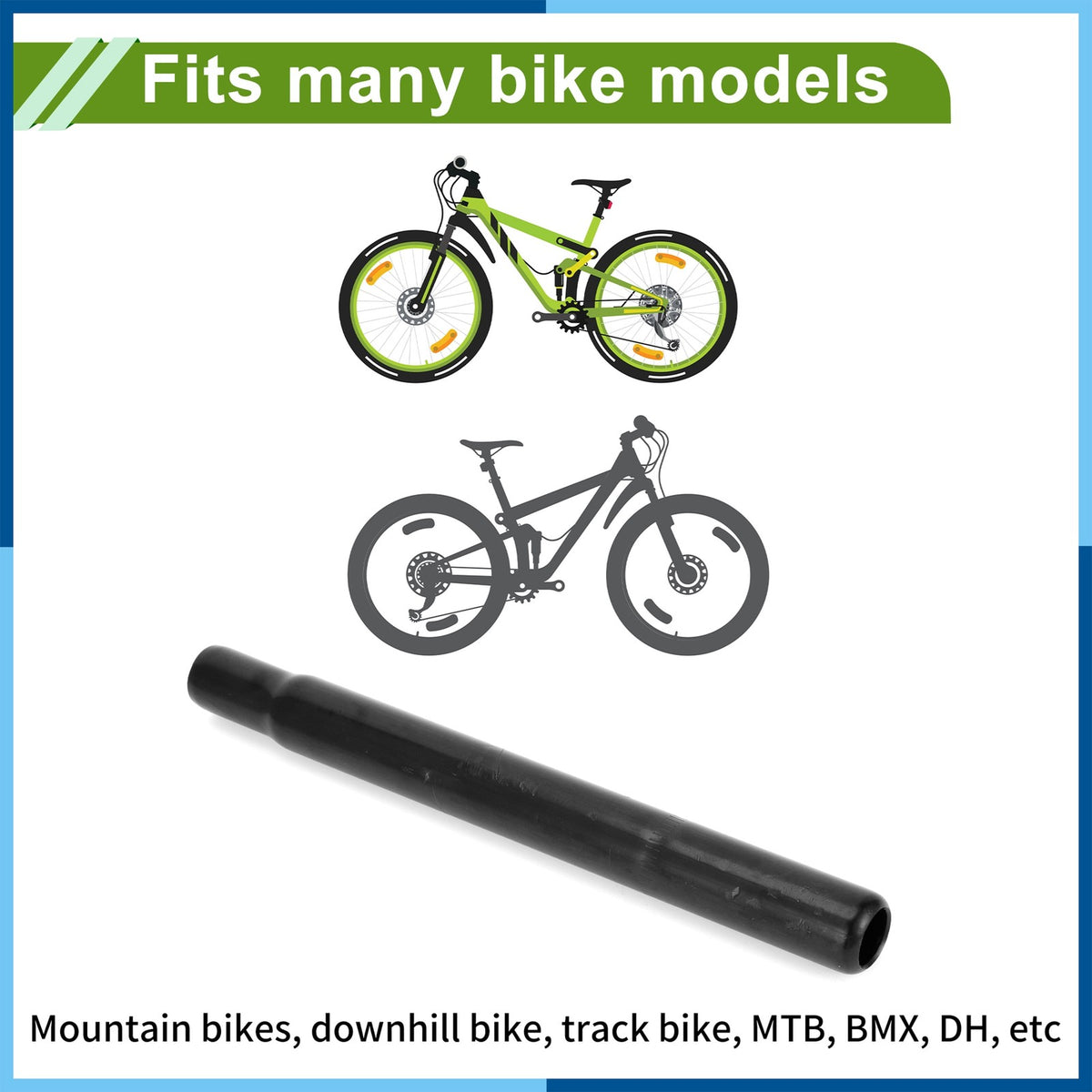 Universal Bicycle Seat Post 250mm Steel Mountain Road BMX Bike Saddle Post