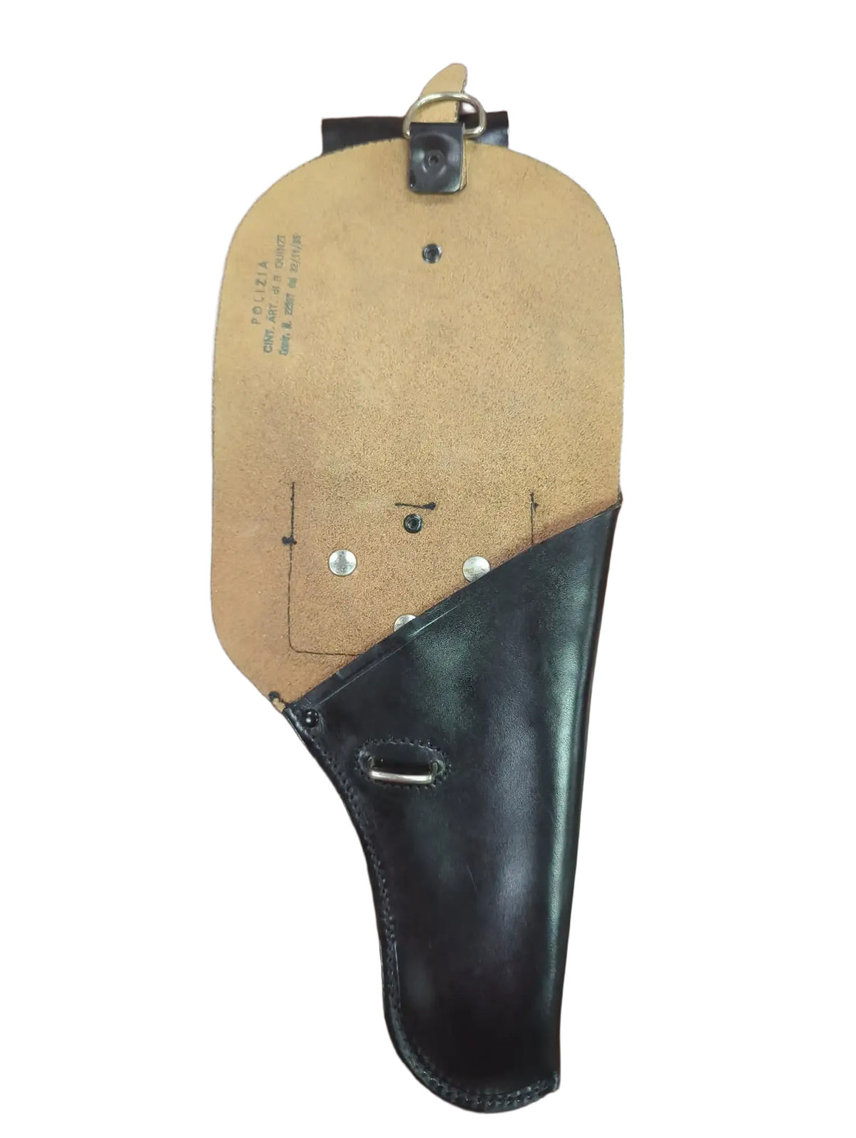 Italian Army Leather Holster for Beretta 92FS & Similar Large-Frame Pistols - Black