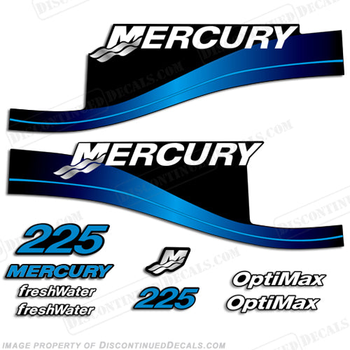 Mercury Outboard Decal Kit Fits 225hp Models Blue & Red