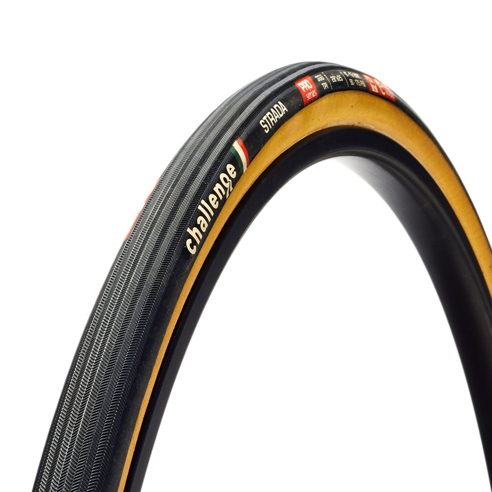 Challenge Strada Pro Handmade Tubular Bicycle Tire 700c x 27mm Tan