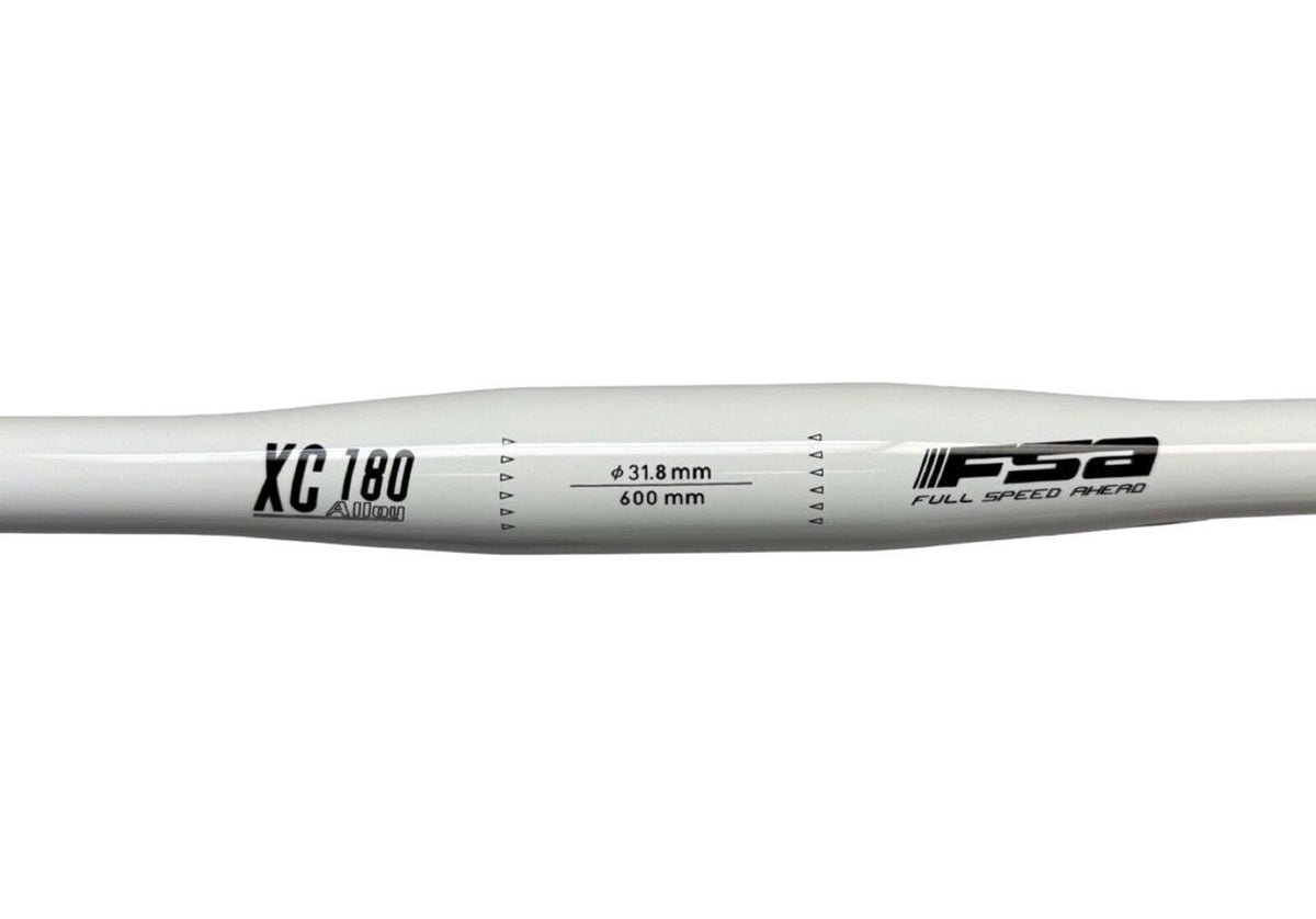 FSA XC 180 Flat MTB Handlebar 31.8mm x 600mm Aluminum White