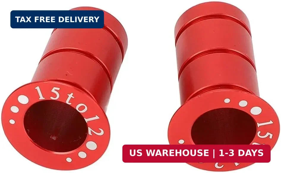 Bike Thru Axle Adapter 15mm to 12mm Aluminum Alloy Front Hub Conversion Kit