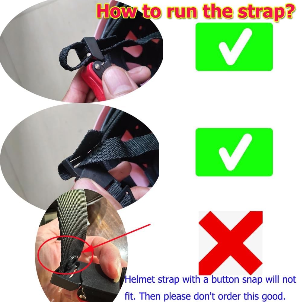Bike Helmet Quick Release Buckle Kit with Open O Rings - 2 Pack