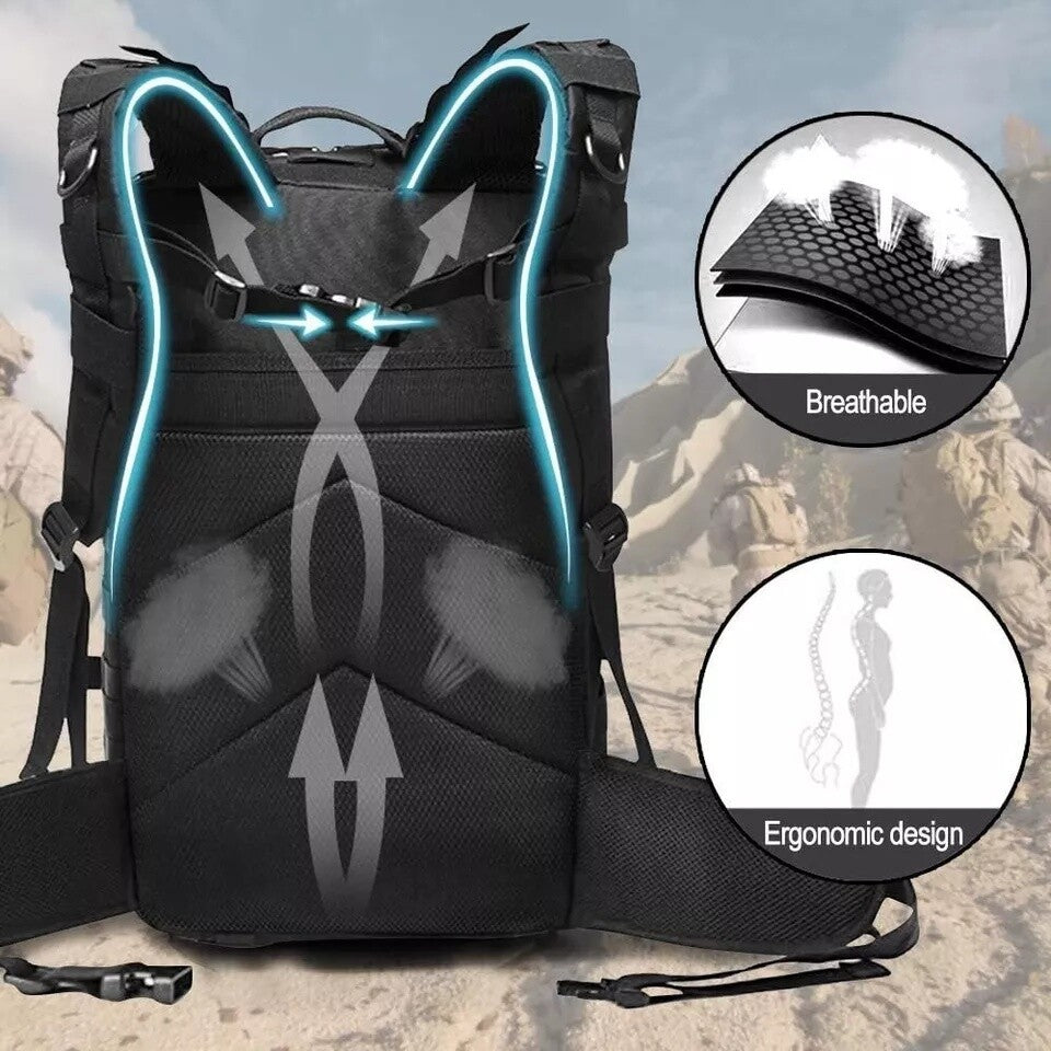 30L Military Tactical Backpack Waterproof Camping Hiking Bag Outdoor Travel Rucksack