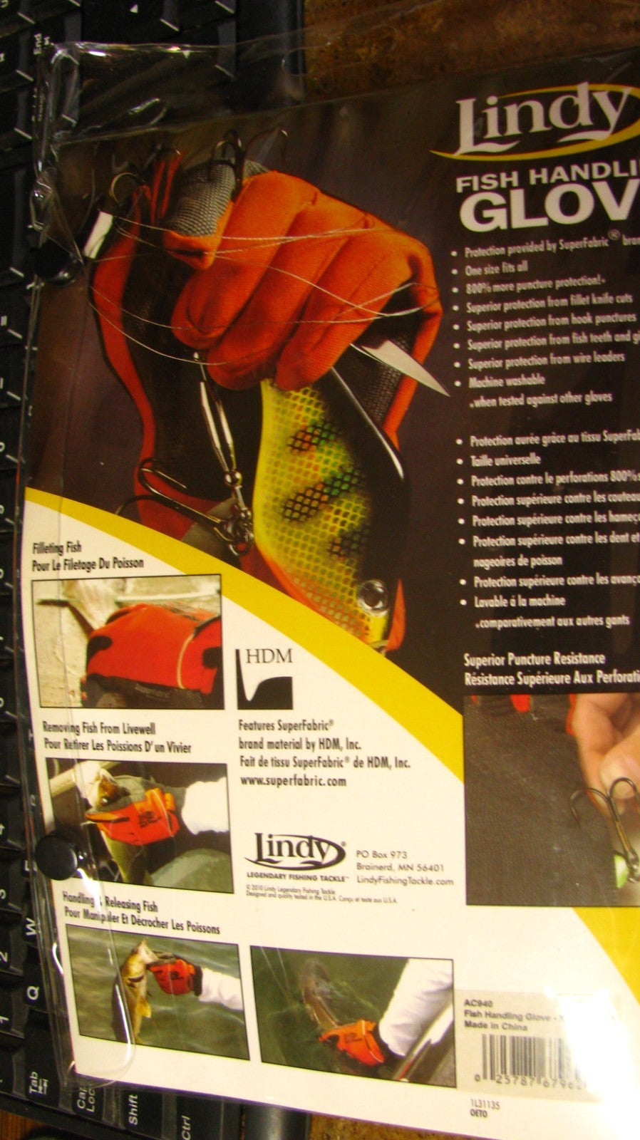 Fish Handling Glove Left XXL Orange - Fish Filleting & Saltwater Fishing