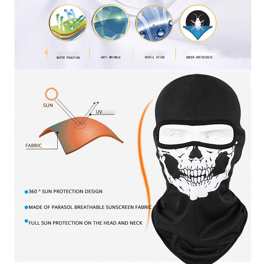 Full Face Balaclava Mask Skull Ghost Headwear for Sports Halloween