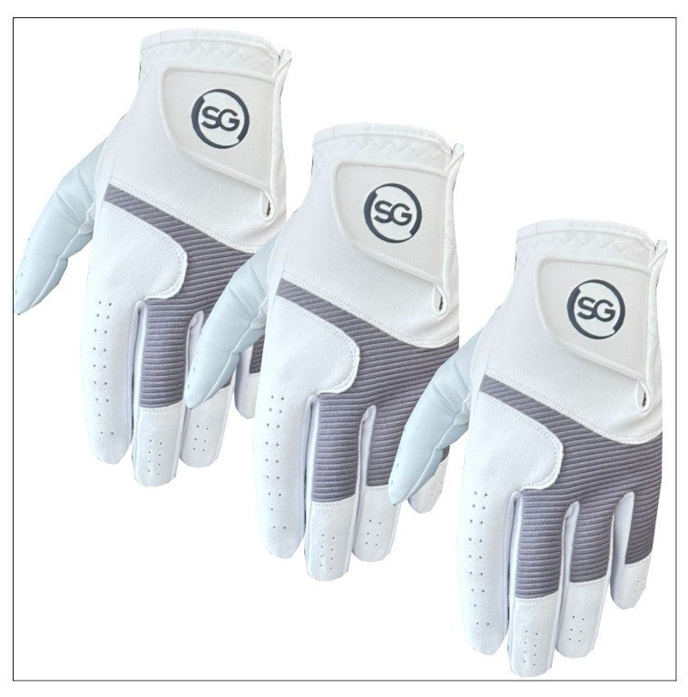All Weather Golf Gloves Pack - Leather Palm & Breathable Fit