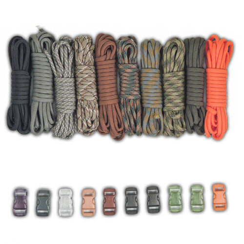 Paracord DIY Bracelet Kit with Buckles - 100 FT Paracord Crafting Set