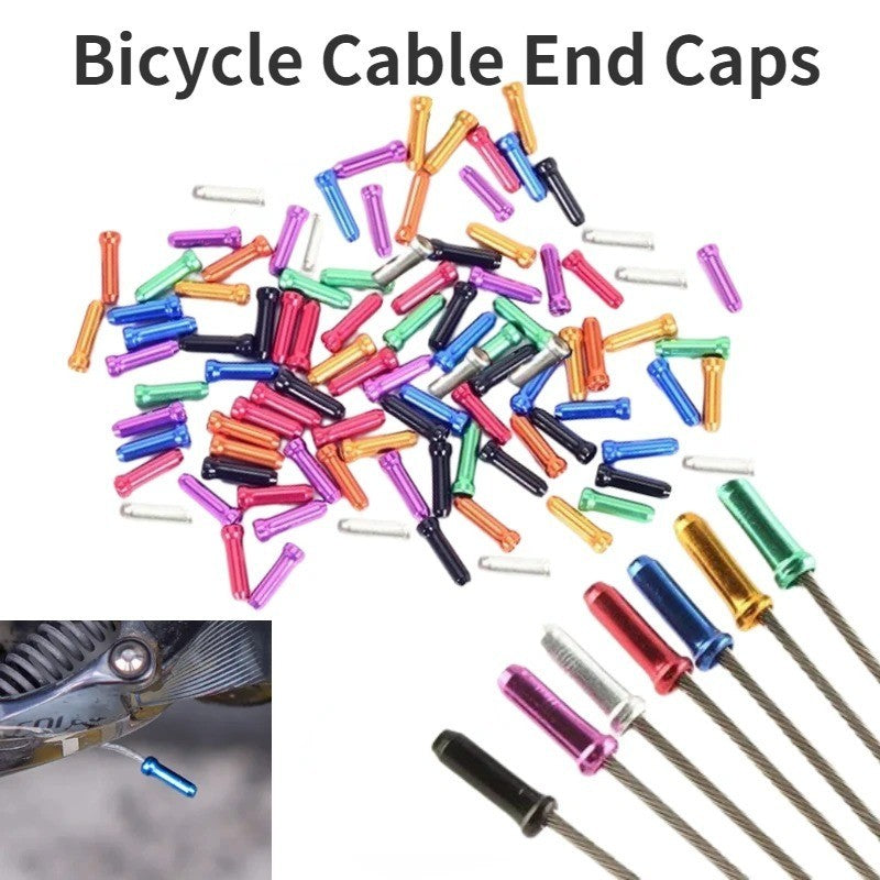 Bike Cable End Caps Aluminum Alloy 50PCS Silver Brake & Shifter Tips