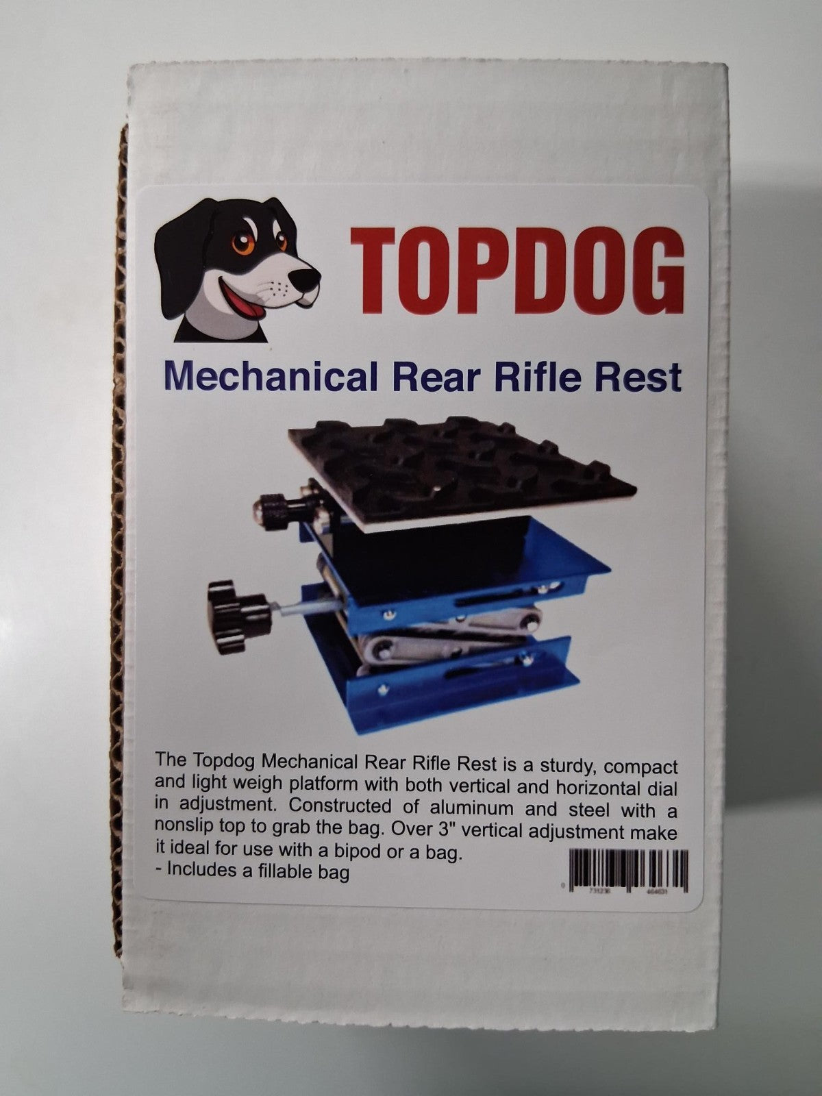Mechanical Rifle Rear Rest with Adjustable Platform and Non-Slip Top