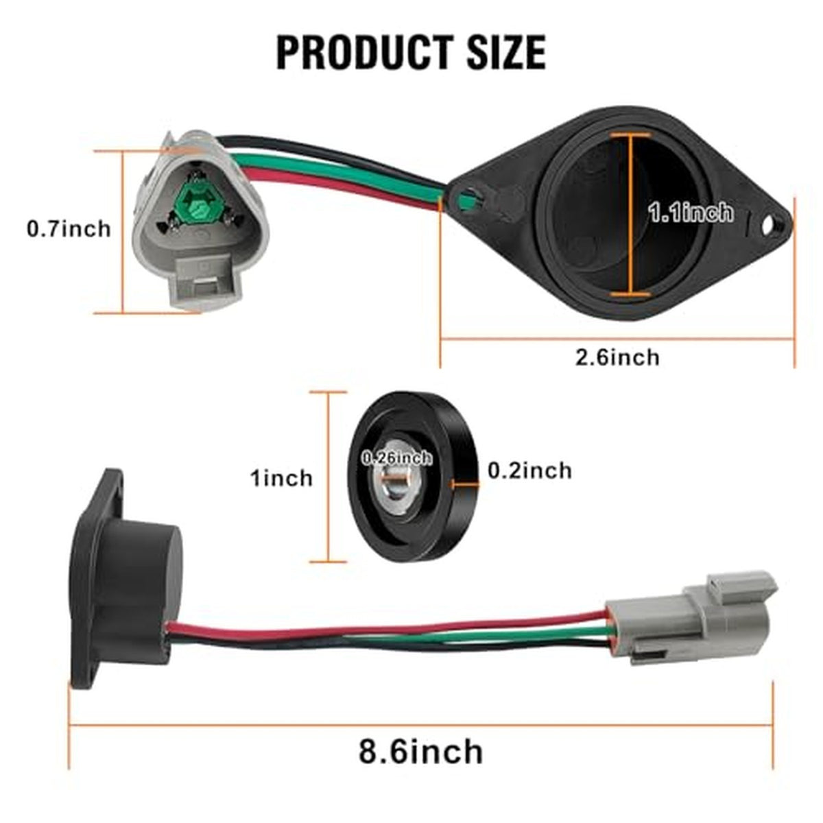 Golf Cart Speed Sensor for Club Car 48V IQ System & ADC Motor Replacement